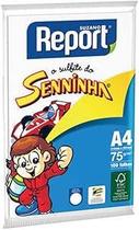 Papel Folha Sulfite Senninha Report A4 Resma 100 Folhas 75g Cor Branco