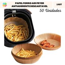 Papel Forro Air Fryer Antiaderente Descartável (50 Und) Papel Forro Air Fryer Antiaderente Descartável (50 Und)