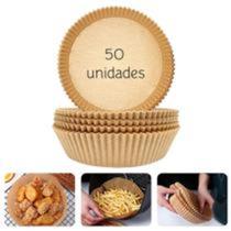 Papel Forro Descartável 50 Unidades Para Não Sujar Air Fryer 16Cm