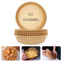 Papel Forro Descartável 50 Unidades Para Não Sujar Air Fryer 20Cm