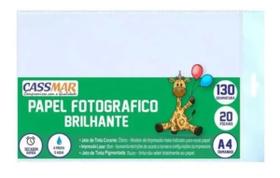 Papel Fotográfico 130g Brilhante A4 210x297mm Cassmar 20 Fls