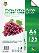 Papel fotográfico 135gr Adesivo Glossy a prova água cx 1000 folhas