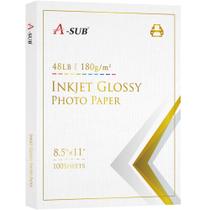 Papel Fotográfico A-SUB 21,6 x 27,9 cm 100 Folhas 180gsm Brilhante Papel Fotográfico A-SUB 21,6 x 27,9 cm 100 Folhas 180gsm Brilhante