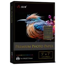 Papel Fotográfico A-SUB 5x7" 72lb Alto Brilho 50 Folhas Papel Fotográfico A-SUB 5x7" 72lb Alto Brilho 50 Folhas