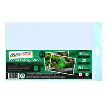Papel Fotográfico A3 180g Brilhante 297X420mm Marpax 20fls Papel Fotográfico A3 180g Brilhante 297X420mm Marpax 20fls
