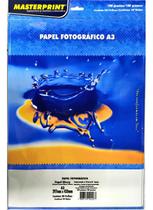 Papel Fotográfico A3 180g Glossy Branco Masterprint 20 Folha