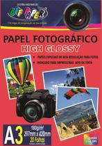 Papel Fotográfico A3 Glossy 180 gramas Off Paper - 20 Folhas