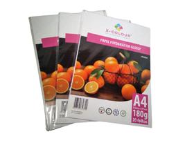 Papel fotográfico A4 180 g 20 folhas brilhante