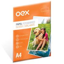 Papel fotografico a4 180g 10 folhas 210x297mm oex pf10