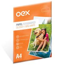 Papel fotografico a4 180g 50 folhas 210x297mm oex pf50