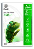 Papel Fotográfico A4 180g Fosco/Matte Mundi Premium 20fl