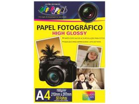 Papel Fotográfico A4 180g Glossy Resistente a Água OFF PAPER 50
