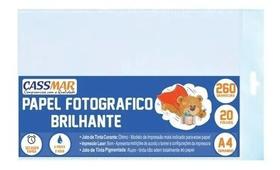 Papel Fotográfico A4 Brilhante 260g Cassmar 20 fls Papel Fotográfico A4 Brilhante 260g Cassmar 20 fls