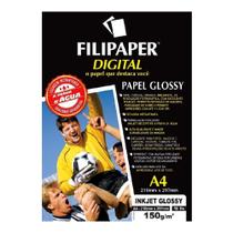 Papel Fotográfico A4 Filipaper 150g Inkjet Glossy 10 Folhas