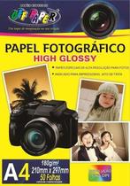 Papel Fotográfico A4 High Glossy 180g Off Paper 50 Folhas