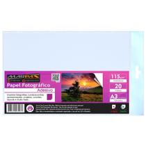 Papel Fotográfico Adesivo 115g A3 297x420mm Marpax 20 Fls