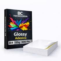 Papel Fotográfico Adesivo 135g A4 Glossy Prova Dágua 300 Folhas