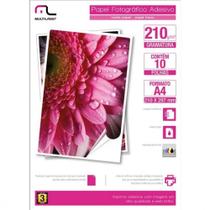 Papel Fotográfico Adesivo 210GM2 A4 com 10 Folhas Multilaser