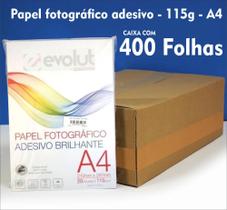 Papel Fotográfico Adesivo A4 115g Glossy 400folhas Evolut