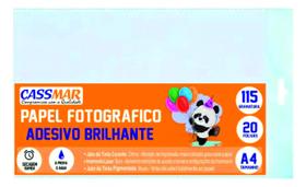 Papel Fotográfico Adesivo A4 Brilhante 115g Cassmar 20fls Papel Fotográfico Adesivo A4 Brilhante 115g Cassmar 20fls