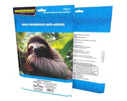 Papel Fotográfico Adesivo A4 Glossy 115g 50 Folhas Masterprint Branco