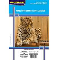 Papel Fotográfico Adesivo A4 Glossy 80g 20 Folhas Inkjet À Prova Dágua - Masterprint