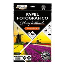 Papel Fotográfico Adesivo BRW Glossy Brilhante A4 115gr pct c 50fls Papel Fotográfico Adesivo BRW Glossy Brilhante A4 115gr pct c 50fls