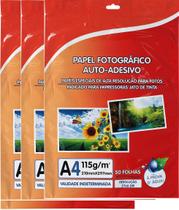 Papel Fotográfico Auto-adesivo Premium A4 Glossy 115 Gramas 150 Folhas