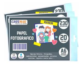 Papel Fotográfico Brilhante 10x15 230g Cassmar 1000 fls