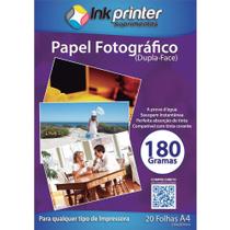 Papel Fotográfico Brilhante Dupla Face A4 180gr para Impressoras Inkjet