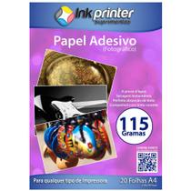 Papel Fotográfico Brilhante Glossy A4 115gr Adesivo para Impressoras Jato de Tinta