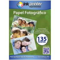 Papel Fotográfico Brilhante Glossy A4 135gr - Alta Resolução e Secagem Instantânea