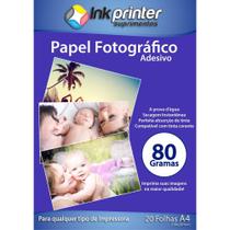 Papel Fotográfico Brilhante Glossy A4 80gr Adesivo para Impressoras Jato de Tinta