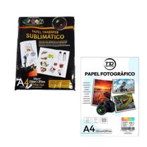 Papel Fotográfico Com Papel Transfer Sublimatico A4 Kit - OFF PAPER E T10OFFICE