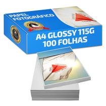 Papel Fotográfico Foto 115g A4 Glossy À Prova D'água Pacote 100 Folhas Premium