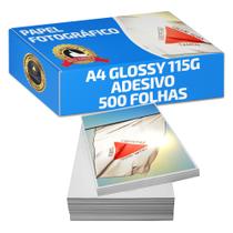 Papel Fotográfico Foto Adesivo 115g A4 Glossy À Prova D'água Pacote 500 Folhas Premium