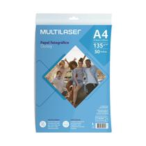 Papel Fotográfico Glossy A4 135g 50 folhas PE037 - Multilaser