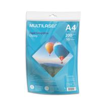 Papel Fotográfico Glossy A4 200g 10 folhas - PE011 - Multilaser