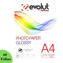Papel Fotográfico Glossy A4 Brilhante ou Fotográfico Adesivo Quantidades - Evolut