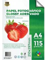 Papel fotográfico glossy adesivo 115g A4 / 100 FOLHAS