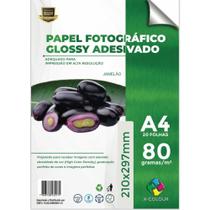 Papel fotográfico glossy adesivo 80g A4 X colour / 500 FOLHAS
