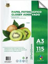 Papel fotográfico glossy adesivo A3 a prova d agua 500 folhas