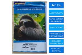 Papel Fotográfico Glossy Auto Adesivo 115g/m² A4 - 50 Folhas