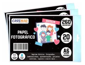 Papel Fotográfico Glossy Brilhante 10x15 260g Cassmar 100 Fls Papel Fotográfico Glossy Brilhante 10x15 260g Cassmar 100 Fls
