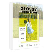 Papel fotográfico Goefun 100 folhas brilhante 8x10 200gsm/54lb
