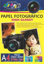 Papel Fotográfico High Glossy 180G A4 Com 20 Folhas