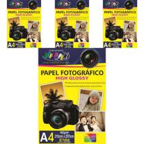 Papel Fotográfico High Glossy 180G A4 com 50 Folhas- Kit 4 pacotes - Off Paper
