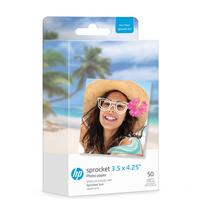 Papel fotográfico HP Sprocket Zink com suporte adesivo 3,5 x 4,25", pacote com 50 Papel fotográfico HP Sprocket Zink com suporte adesivo 3,5 x 4,25", pacote com 50