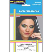 Papel fotografico inkjet 10x15cm glossy 265g pct.c/20 - MASTERPRINT