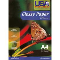 Papel Fotográfico Inkjet A4 Glossy 180G Pacote Com 50 Folhas